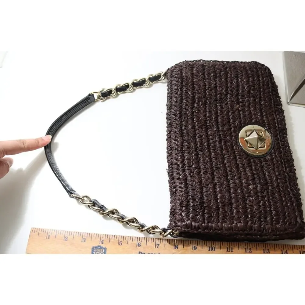 Kate Spade New York Rose Hall Monette Brown Wicker Shoulder Bag RARE! - Picture 16 of 16